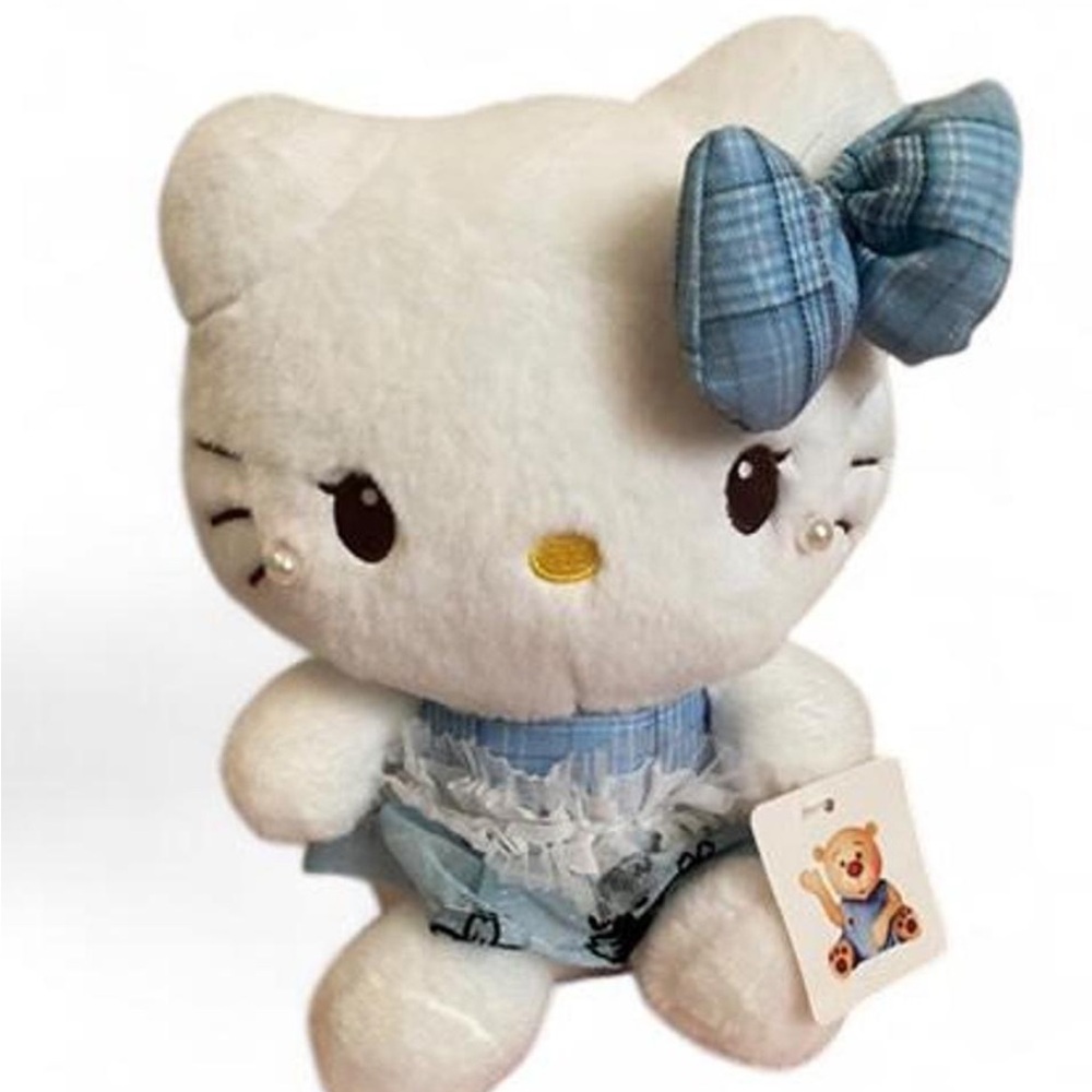 Cute hello kitty Plush Toy with Blue Bow